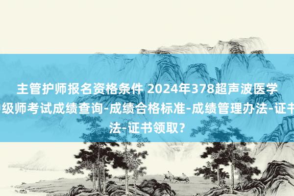 主管护师报名资格条件 2024年378超声波医学技术中级师考试成绩查询-成绩合格标准-成绩管理办法-证书领取？