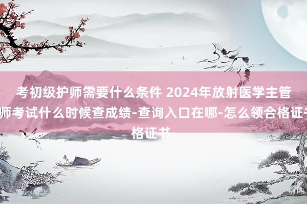 考初级护师需要什么条件 2024年放射医学主管技师考试什么时候查成绩-查询入口在哪-怎么领合格证书-