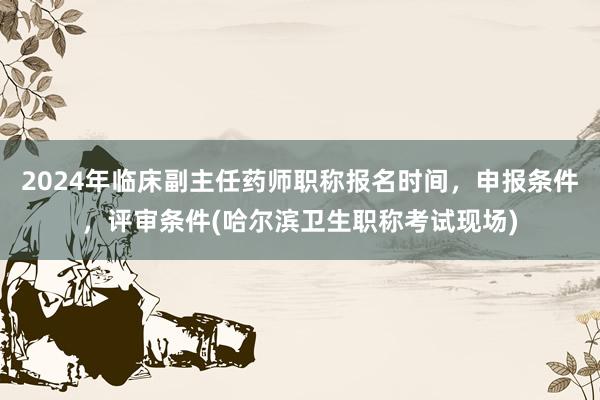 2024年临床副主任药师职称报名时间，申报条件，评审条件(哈尔滨卫生职称考试现场)
