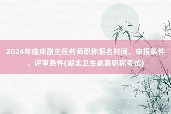 2024年临床副主任药师职称报名时间，申报条件，评审条件(湖北卫生副高职称考试)