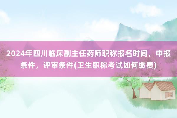 2024年四川临床副主任药师职称报名时间，申报条件，评审条件(卫生职称考试如何缴费)