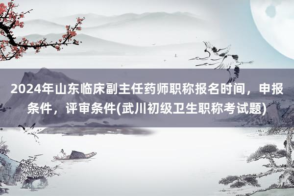 2024年山东临床副主任药师职称报名时间，申报条件，评审条件(武川初级卫生职称考试题)