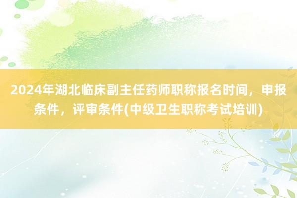 2024年湖北临床副主任药师职称报名时间，申报条件，评审条件(中级卫生职称考试培训)