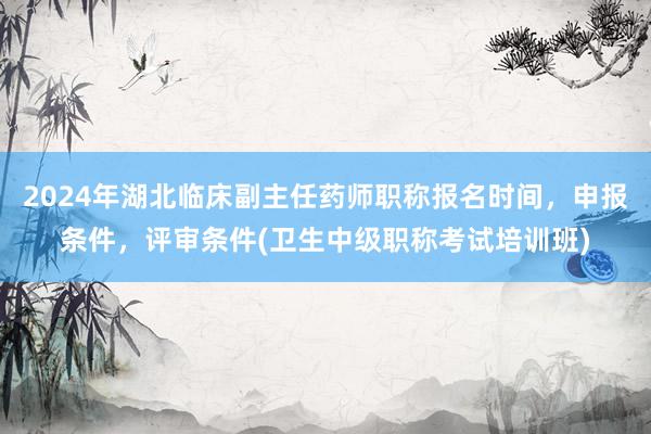 2024年湖北临床副主任药师职称报名时间，申报条件，评审条件(卫生中级职称考试培训班)