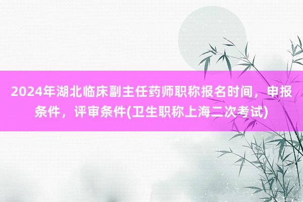 2024年湖北临床副主任药师职称报名时间，申报条件，评审条件(卫生职称上海二次考试)