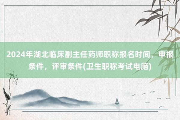 2024年湖北临床副主任药师职称报名时间，申报条件，评审条件(卫生职称考试电脑)