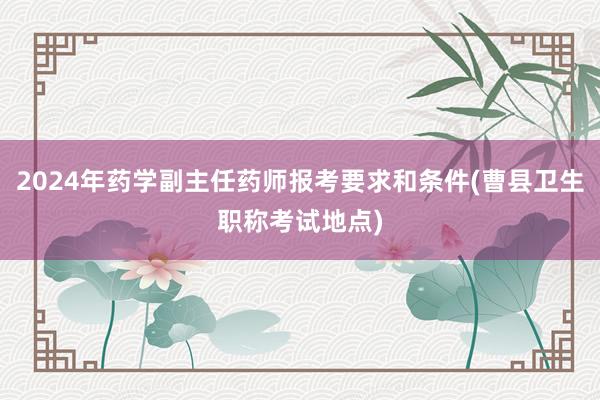 2024年药学副主任药师报考要求和条件(曹县卫生职称考试地点)