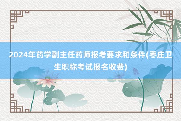 2024年药学副主任药师报考要求和条件(枣庄卫生职称考试报名收费)
