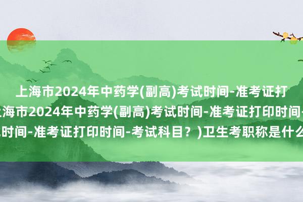 上海市2024年中药学(副高)考试时间-准考证打印时间-考试科目？(上海市2024年中药学(副高)考试时间-准考证打印时间-考试科目？)卫生考职称是什么考试