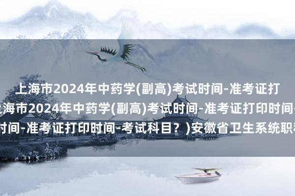上海市2024年中药学(副高)考试时间-准考证打印时间-考试科目？(上海市2024年中药学(副高)考试时间-准考证打印时间-考试科目？)安徽省卫生系统职称考试
