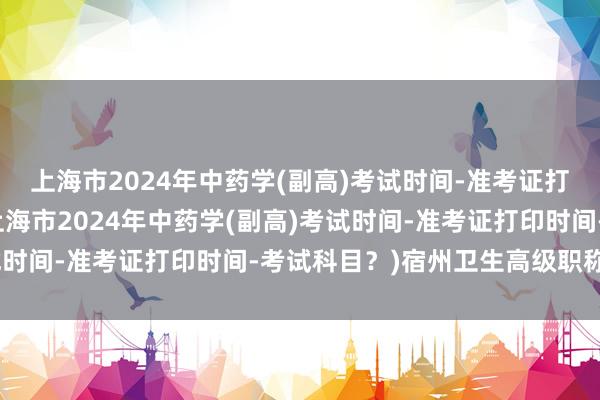 上海市2024年中药学(副高)考试时间-准考证打印时间-考试科目？(上海市2024年中药学(副高)考试时间-准考证打印时间-考试科目？)宿州卫生高级职称考试