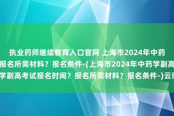 执业药师继续教育入口官网 上海市2024年中药学副高考试报名