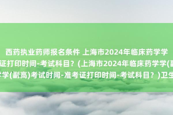 西药执业药师报名条件 上海市2024年临
