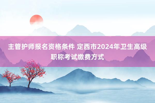 主管护师报名资格条件 定西市2024年卫生高级职称考试缴费方式