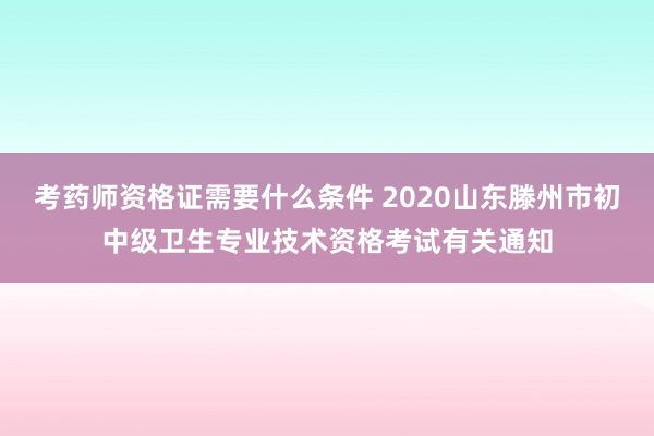 考药师资格证需要什么条件 2020山东滕州市初中级卫生专业技术资格考试有关通知