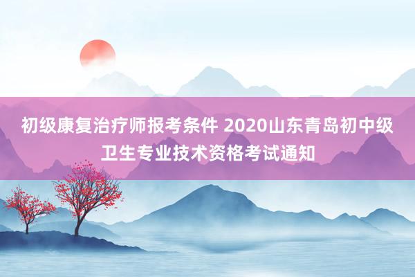初级康复治疗师报考条件 2020山东青岛初中级卫生专业技术资格考试通知