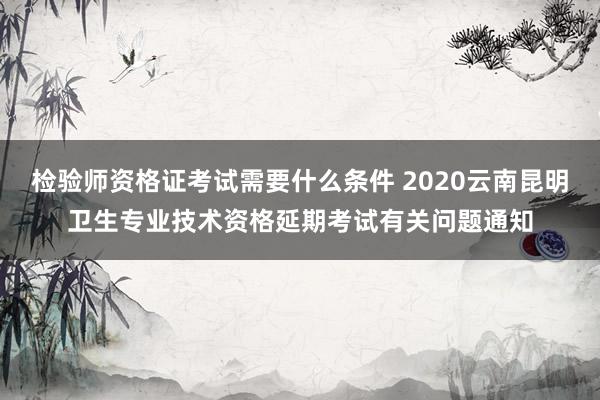 检验师资格证考试需要什么条件 2020云南昆明卫生专业技术资格延期考试有关问题通知