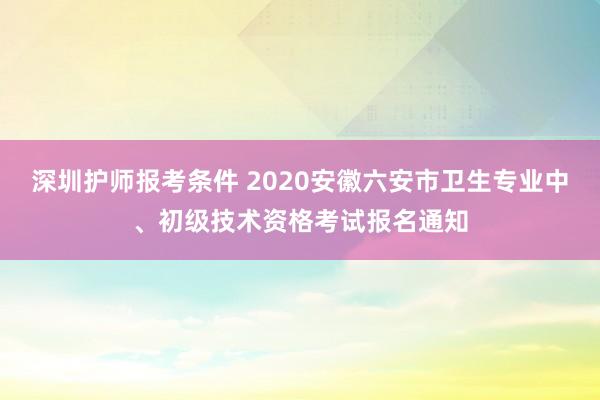 深圳护师报考条件 2020安徽六安市卫生专业中、初级技术资格考试报名通知
