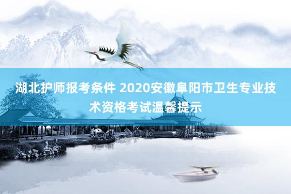 湖北护师报考条件 2020安徽阜阳市卫生专业技术资格考试温馨提示