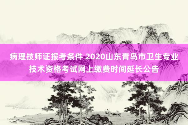 病理技师证报考条件 2020山东青岛市卫生专业技术资格考试网上缴费时间延长公告