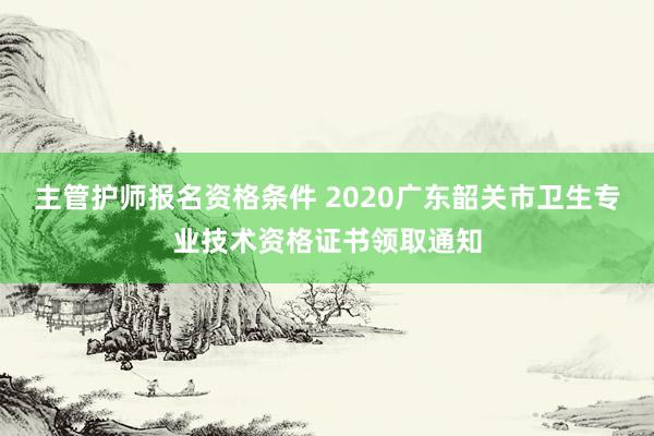 主管护师报名资格条件 2020广东韶关市卫生专业技术资格证书领取通知