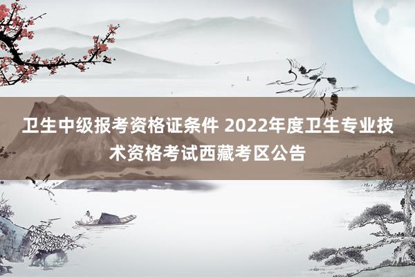 卫生中级报考资格证条件 2022年度卫生专业技术资格考试西藏考区公告
