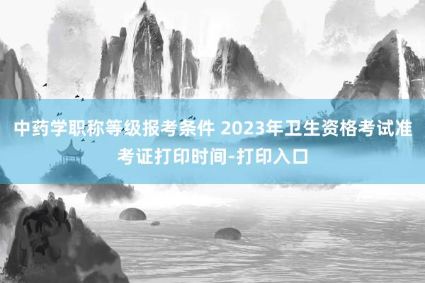 中药学职称等级报考条件 2023年卫生资格考试准考证打印时间-打印入口