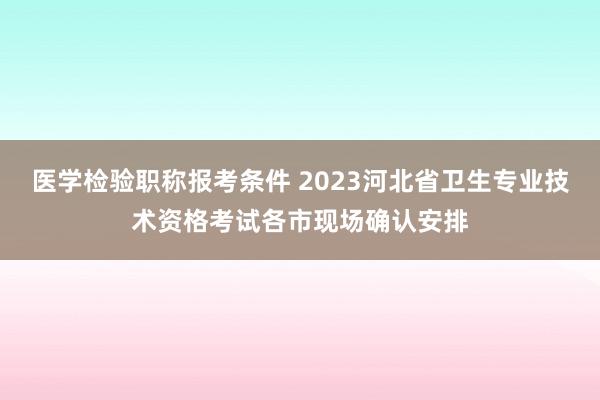 医学检验职称报考条件 2023河北省卫生专业技术资格考试各市现场确认安排