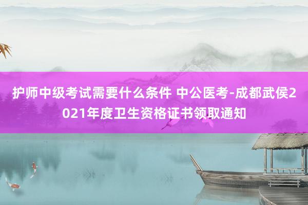 护师中级考试需要什么条件 中公医考-成都武侯2021年度卫生资格证书领取通知