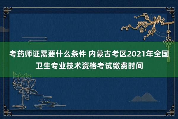 考药师证需要什么条件 内蒙古考区2021年全国卫生专业技术资格考试缴费时间