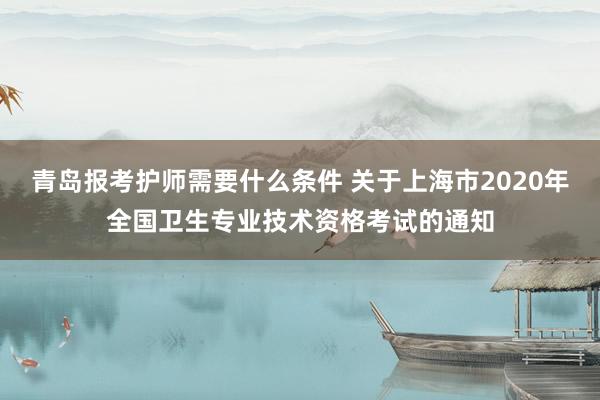 青岛报考护师需要什么条件 关于上海市2020年全国卫生专业技术资格考试的通知
