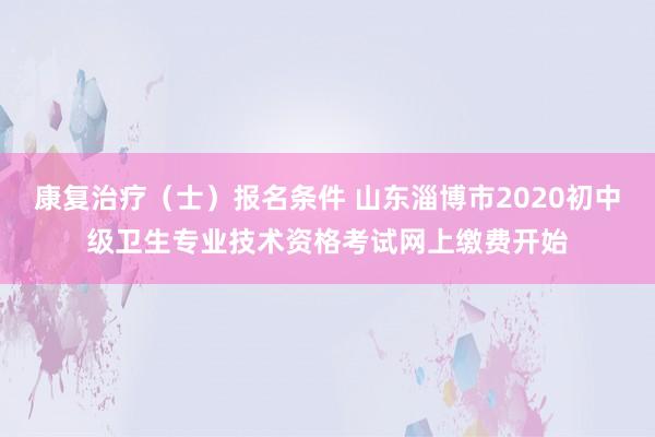 康复治疗（士）报名条件 山东淄博市2020初中级卫生专业技术资格考试网上缴费开始
