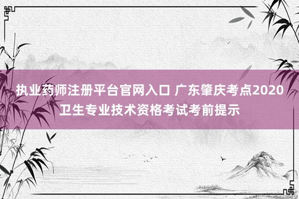 执业药师注册平台官网入口 广东肇庆考点2