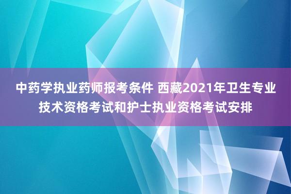 中药学执业药师报考条件 西藏2021年卫生专业技术资格考试和护士执业资格考试安排