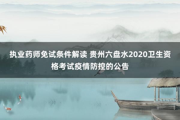 执业药师免试条件解读 贵州六盘水2020