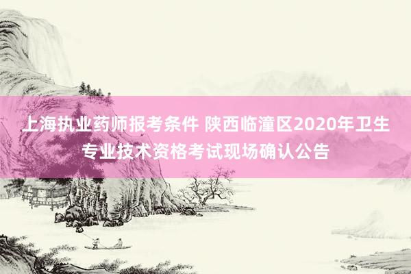 上海执业药师报考条件 陕西临潼区2020年卫生专业技术资格考试现场确认公告