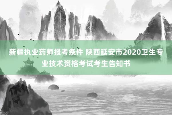 新疆执业药师报考条件 陕西延安市2020卫生专业技术资格考试考生告知书