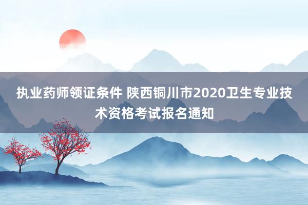 执业药师领证条件 陕西铜川市2020卫生专业技术资格考试报名通知