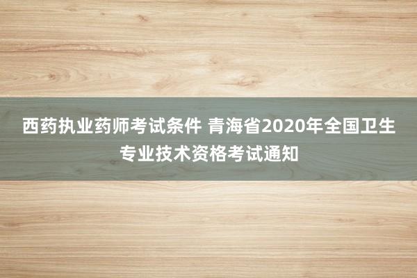 西药执业药师考试条件 青海省2020年全