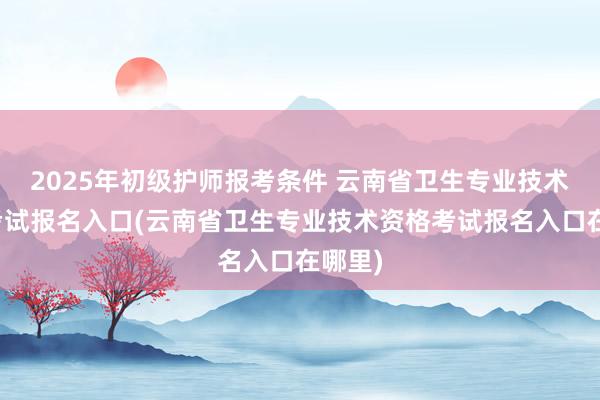 2025年初级护师报考条件 云南省卫生专业技术资格考试报名入口(云南省卫生专业技术资格考试报名入口在哪里)