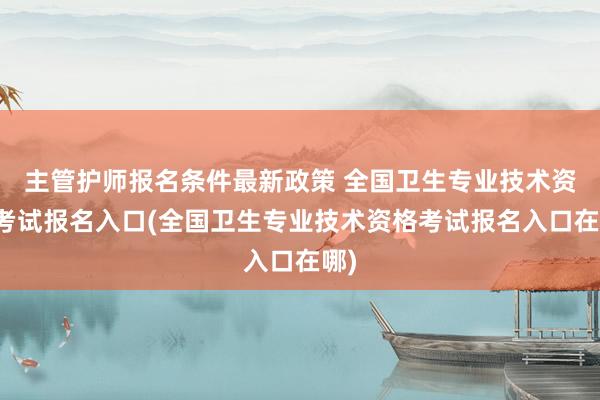 主管护师报名条件最新政策 全国卫生专业技术资格考试报名入口(全国卫生专业技术资格考试报名入口在哪)