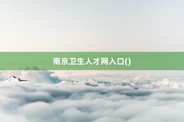 南京卫生人才网入口()