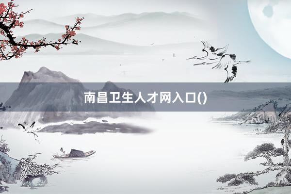 南昌卫生人才网入口()