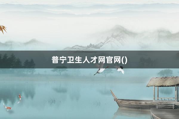普宁卫生人才网官网()
