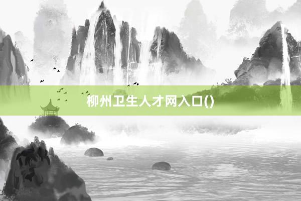 柳州卫生人才网入口()