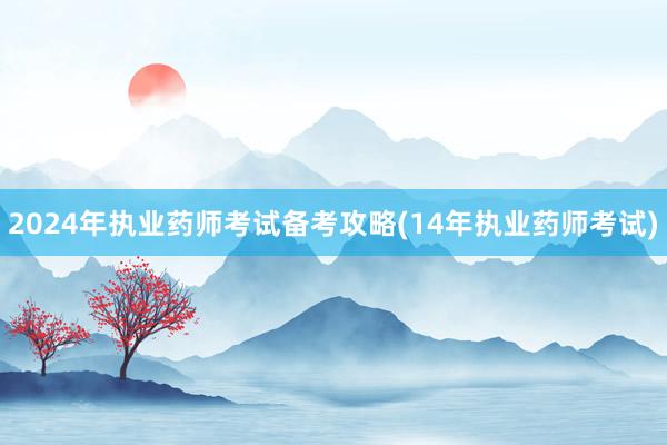 2024年执业药师考试备考攻略(14年执业药师考试)