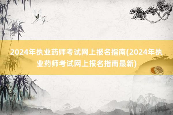 2024年执业药师考试网上报名指南(2024年执业药师考试网上报名指南最新)