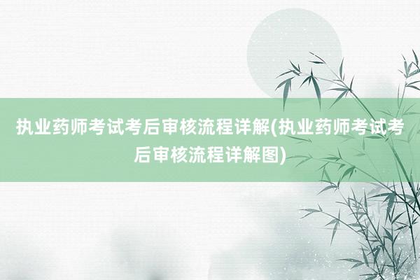 执业药师考试考后审核流程详解(执业药师考试考后审核流程详解图)