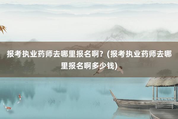 报考执业药师去哪里报名啊？(报考执业药师去哪里报名啊多少钱)