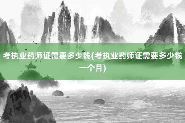 考执业药师证需要多少钱(考执业药师证需要多少钱一个月)